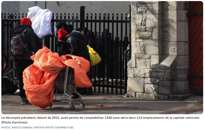 Le nombre de sans-abris a plus que doublé en trois ans à Ottawa
