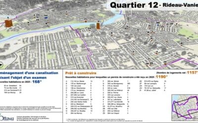 un aperçu visual des activités d’aménagement résidentiel dans le quartier 12