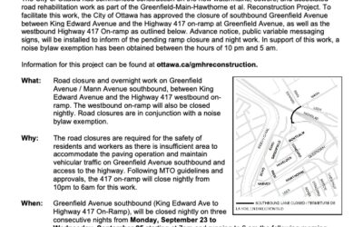 REVISED – ROAD CLOSURE AND NOISE BY-LAW EXEMPTION FOR NIGHT WORK
