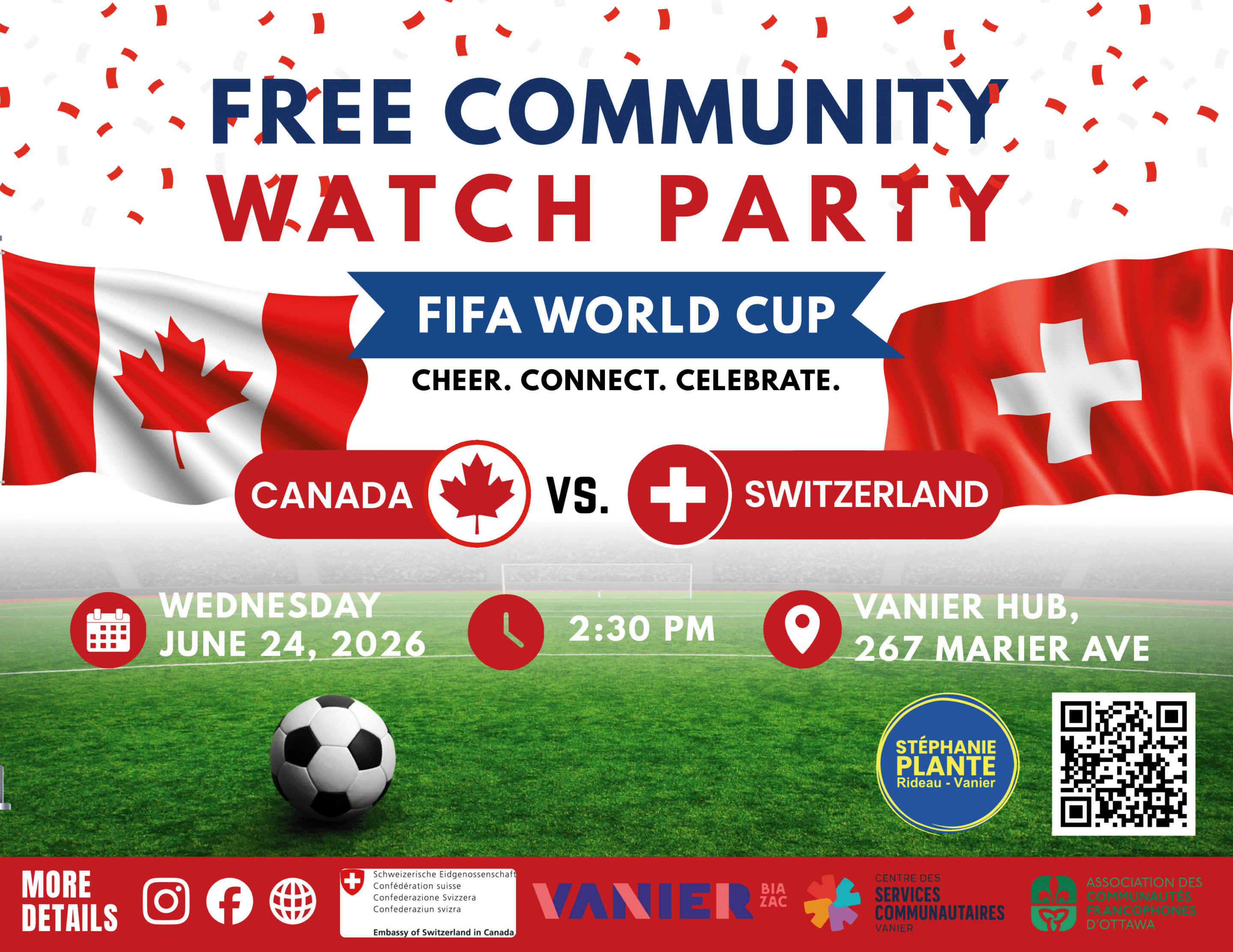 Free Community Watch Party – Canada vs Switzerland – FIFA WORLD CUP