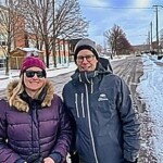 Stéphanie Plante and Councillor Steve Morin from Gatineau who did the original school street at Lac des Fées school.